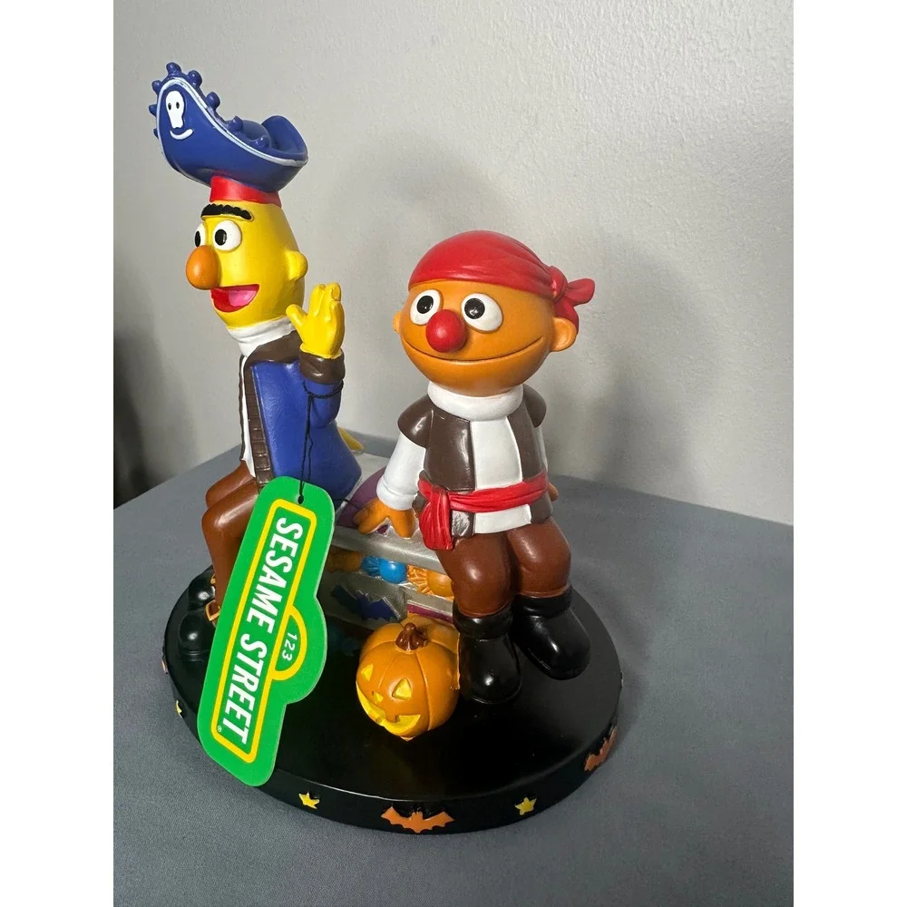 Sesame Street Bert and Ernie Pirate Halloween Figure Treasure Chest Decoration